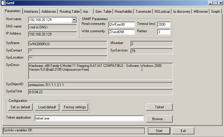 ��������� SNMP �������� GetIf